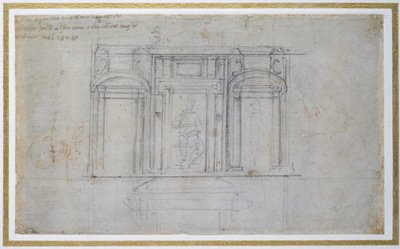 Study of the Upper Level of the Medici Tomb by Michelangelo Buonarroti